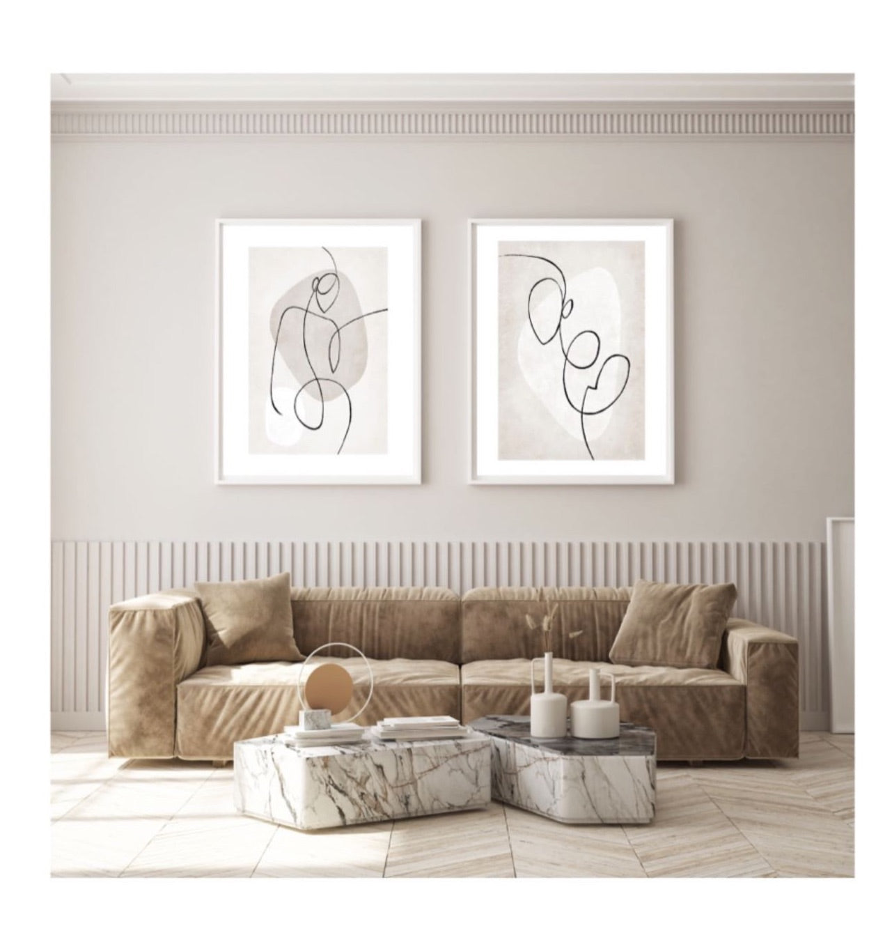 Neutral abstract figure set