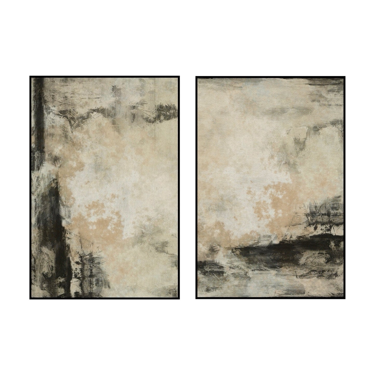 Beige and black abstract no. 1