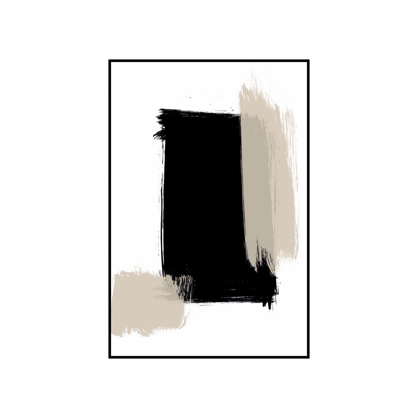 Beige and black brush strokes