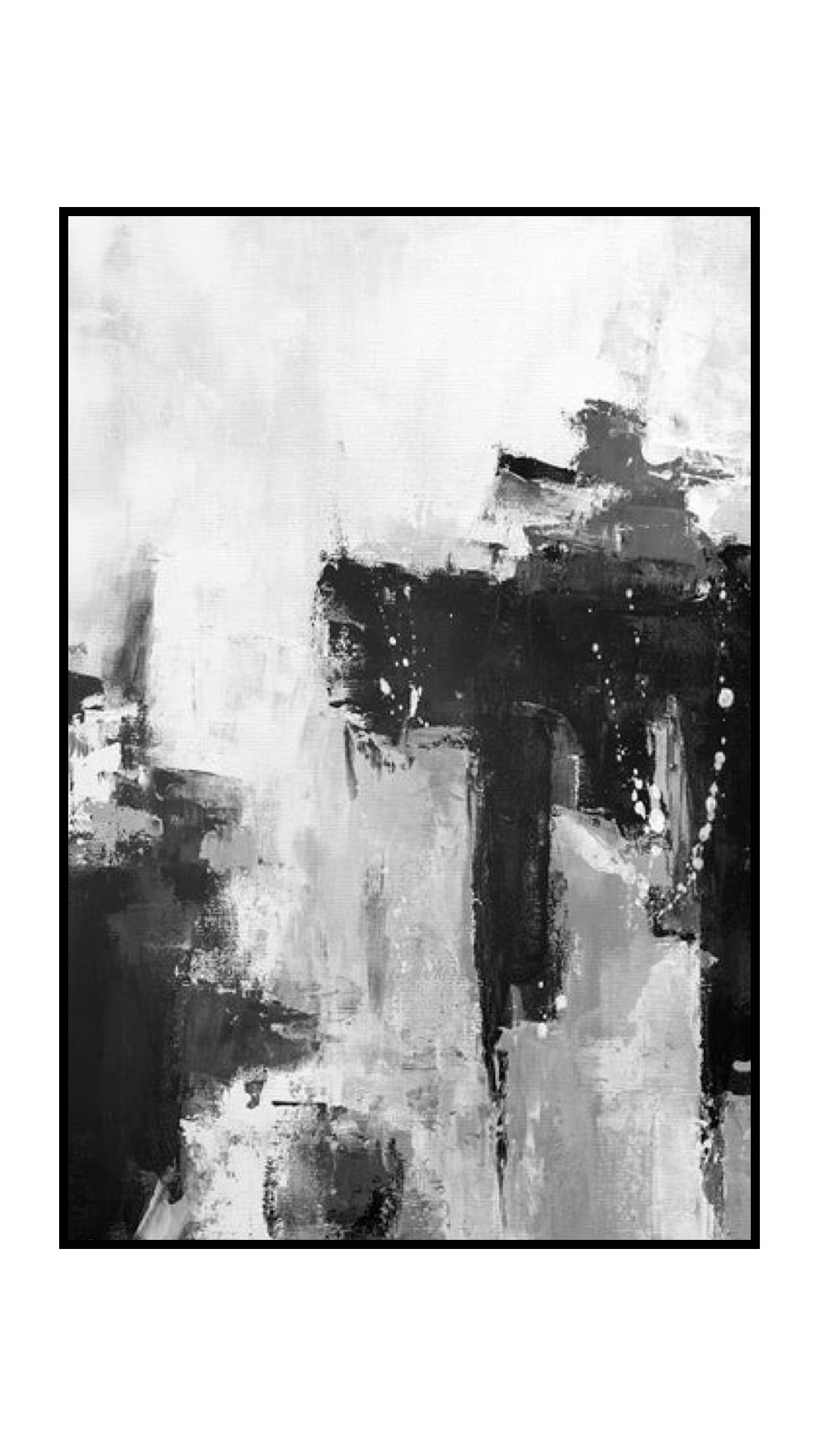 Black, white and grey abstract canvas set of 3 - THE WALL STYLIST