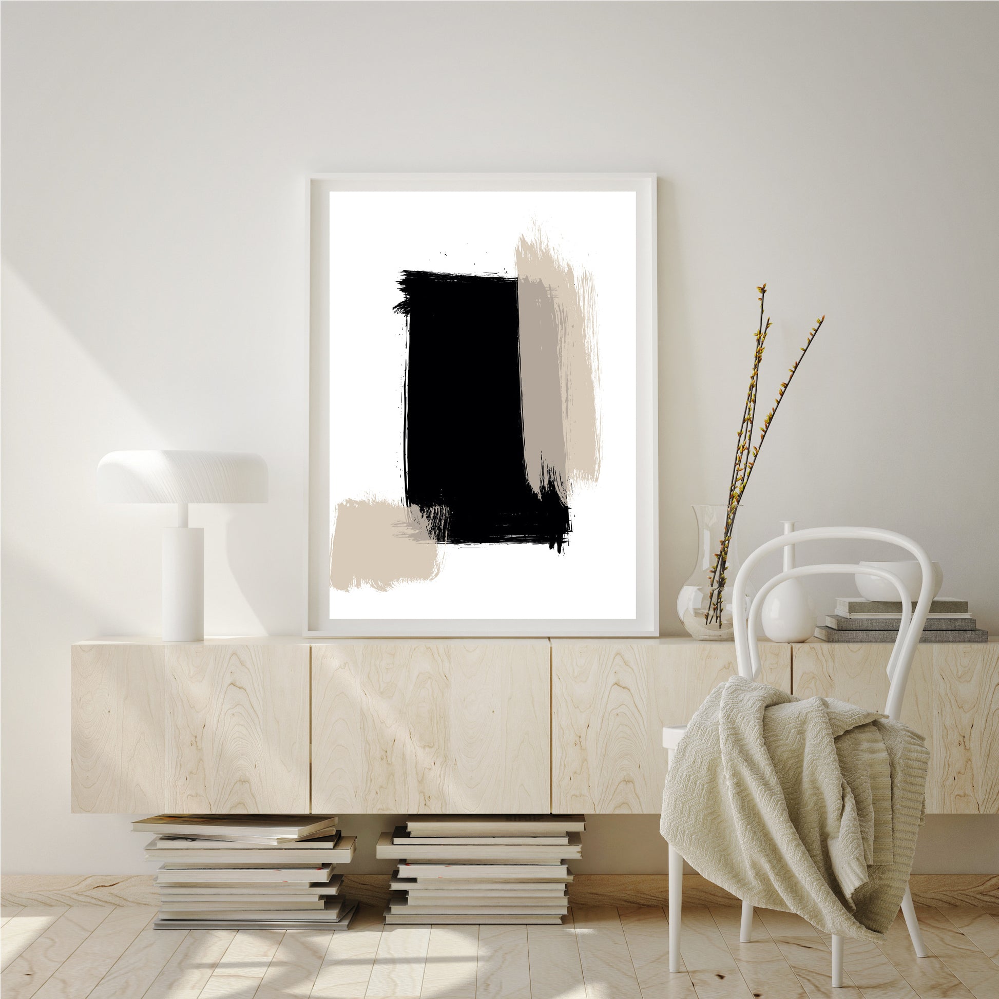Nude black abstract art - THE WALL STYLIST